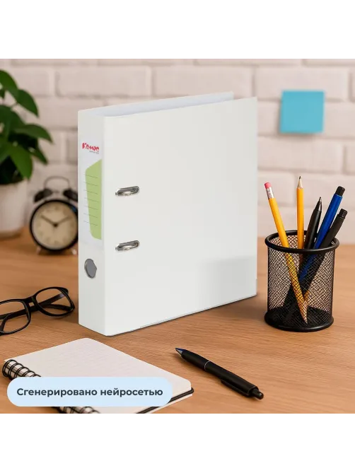 Папка-регистратор Комус Экономи 75мм белый жасмин,ПБП1,карм.кор.,мет.уг
