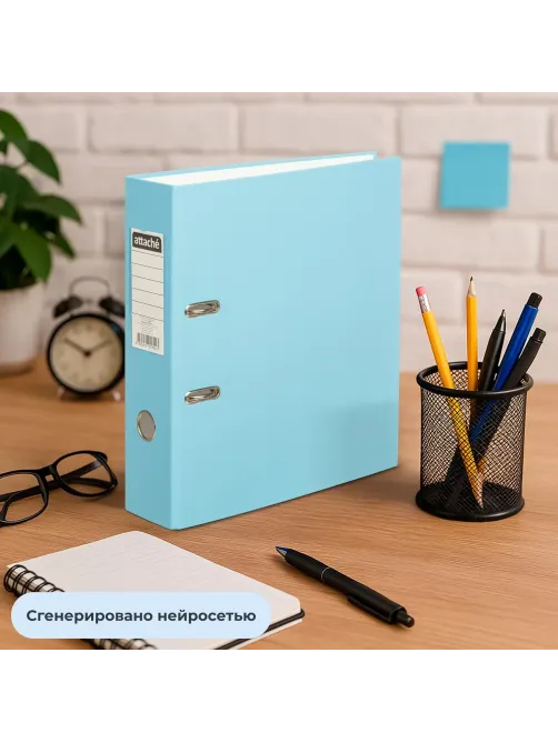 Папка-регистратор ,80 мм Attache Экономи, голубой, ПБП1,карм.кор