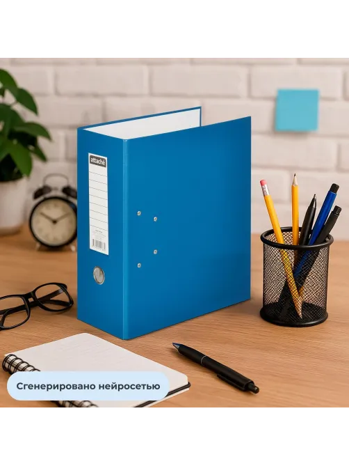 Папка-регистратор с ароч.мех. PVC без мет/уг 125мм синий,ПБП1,карм.кор