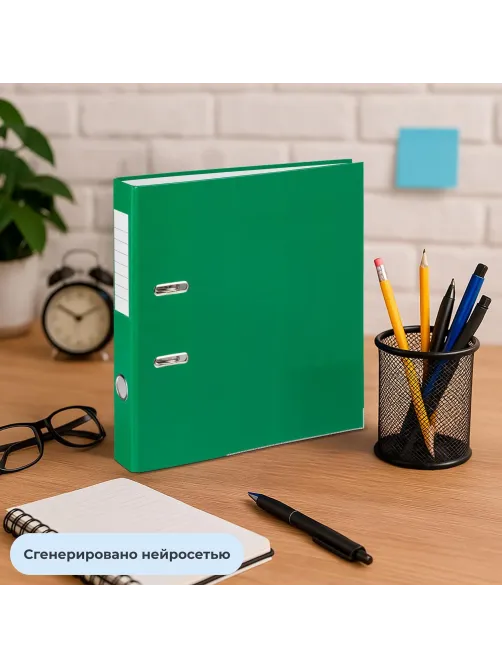 Папка-регистратор 50мм зелен_бюджет, ПБП1, мет угол, реестр