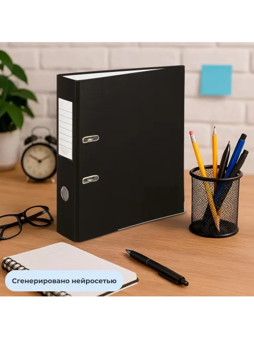 Папка-регистратор ,80 мм Элементари,черны Экономи,мет уголк,ПБП1,карм.кор