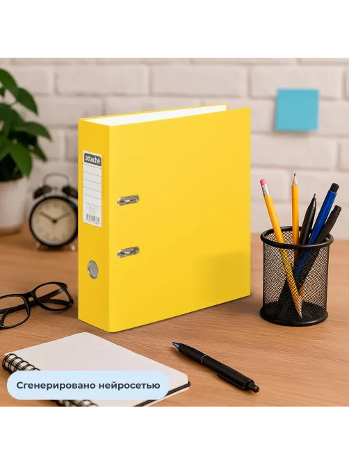 Папка-регистратор с арочн.мехAttacheSelection Экономи 90мм,желт,ПБП1,карм.к
