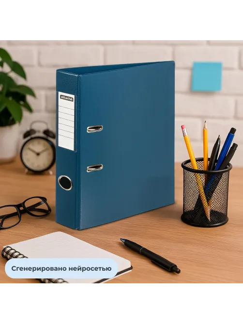 Папка-регистратор Attache с покрытием  ПВХ, 50мм, т.-синий, ПБП2,карм.кор