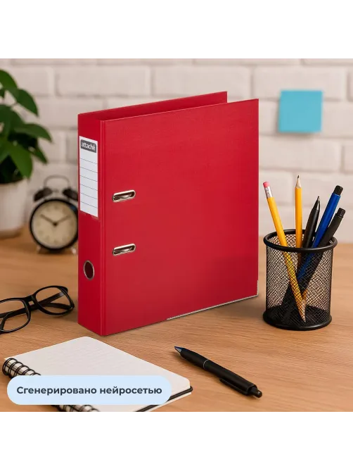 Папка-регистратор 75мм Attache, А4, красная, ПБП2, метал. угол, карман.кор