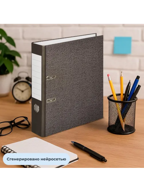 Папка-регистратор без мет.уг. 75мм,мрам ч/б,10шт,бум/бум,крам.к