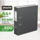 Папка-регистратор ECONOMY PLUS, 80мм, серый,ПБП1, карм.кор.,мет.уг
