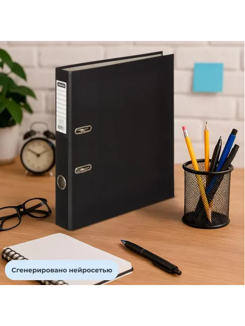 Папка-регистратор  50мм, черный, ПБП1,карм.кор
