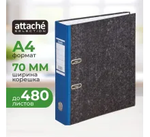 Папка-регистратор мрамор 70мм,син,бум/бум,карм.кор,мет.уг