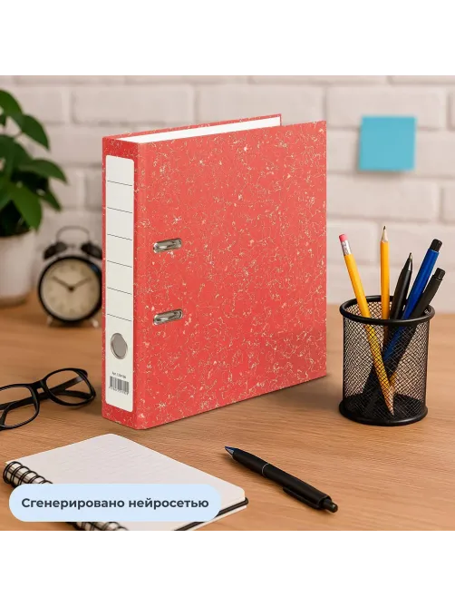 Папка-регистратор  без мет.уголка_бюдж 75мм ч/б,крас,бум/бум