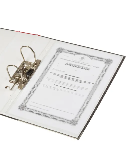 Папка-регистратор 75 мм Attache мрамор,мет.уг.,крас кореш,карм.кор,бум/бум