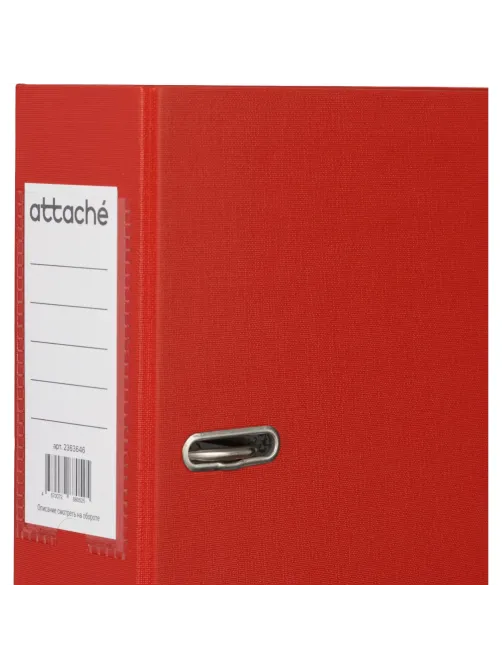 Папка-регистратор 75мм Attache А4, красная, РР/бумага, без мет. уголка