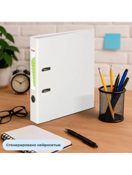 Папка-регистратор Комус Экономи 50мм белый жасмин,ПБП1,карм.кор.,мет.уг