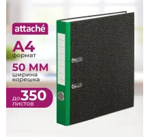 Папка-регистратор  50 мм мрамор с зелым кор,мет.уг,бум/бум