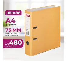 Папка-регистратор ATTACHE Colored light оранжевый 75мм, бум./бум.,мет.уг