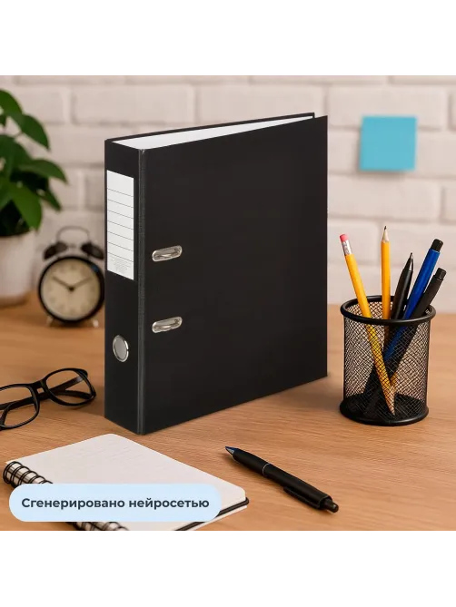 Папка-регистратор  75мм, 10шт/уп, черный,ПБП1,карм.кор
