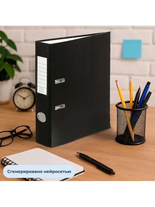 Папка-регистратор 50 мм ПБП1 черный с мет.уголком