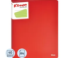 Папка файловая 40 файлов Комус Шелк красная