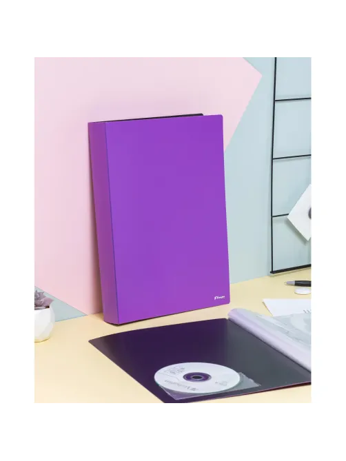Папка файловая Комус 60 сиреневая, с карманом для CD/визитки