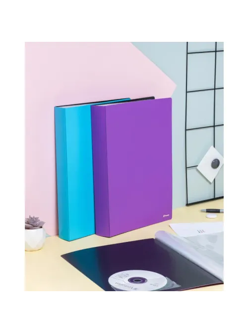 Папка файловая Комус 60 сиреневая, с карманом для CD/визитки