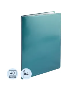 Папка файловая 40 файлов Attache Metallics А4, 800мкм, этикетка, зеленый