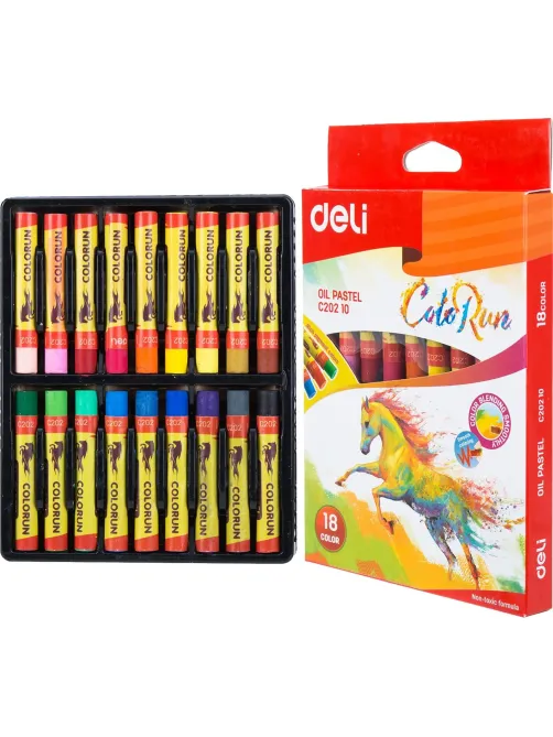Пастель масляная Deli ColoRun 18 цв/наб EC20210