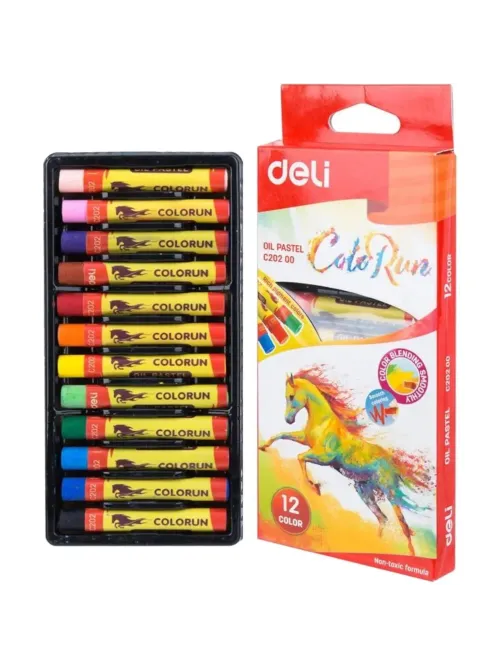 Пастель масляная Deli ColoRun 12цв, EC20200