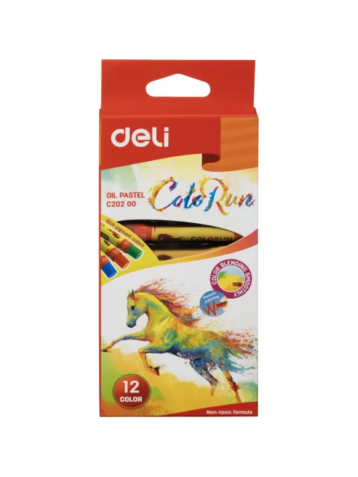 Пастель масляная Deli ColoRun 12цв, EC20200