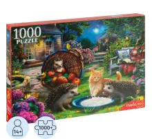 Пазл 1000 элементов. ЕЖИ И КОТЕНОК, Ф1000-6633