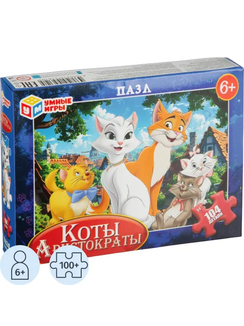 Пазл puzzle Коты Аристократы. 104 детали. 190х141х35 мм. 4660254456105