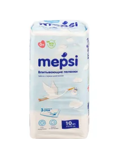 Пеленки впитывающие детские MEPSI 60х90 10 шт/уп