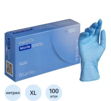 Перчатки mediOk нитрил.,голубой Blue Sky 4г., (XL) 50пар/уп