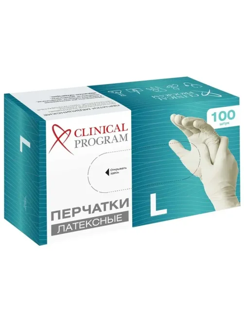 Перчатки мед. смотров. латекс, н/с, н/о, CP (L), 5,5 гр. 50 пар/уп (TG)