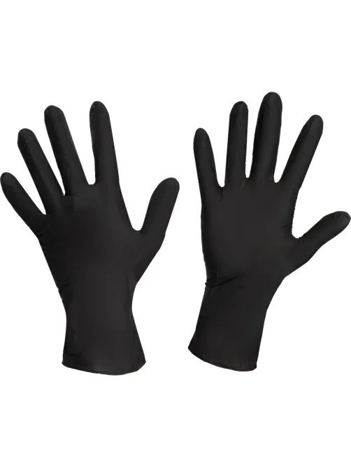 Перчатки нитрил. о/р, н/о, н/с FOXY-GLOVES (М) черный уп/2шт