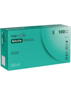 Перчатки нитрил. н/с. н/о, зеленые MediOk (S) 50п/уп, 4гр
