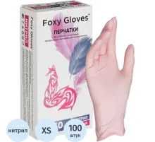 Перчатки нитрил., н/с, н/о,3,5гр./шт,роз.FOXY-GLOVES XS 50п/уп ШК5423/8607