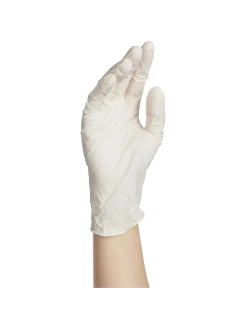 Перчатки нитрил, н/c, н/о, текстур, Benovy (M) 50п/уп, белый