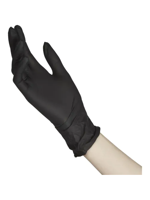 Перчатки нитрил., н/с,н/о,3,5г./шт,черн.FOXY-GLOVES S 50 пар/уп ШК4181/8560