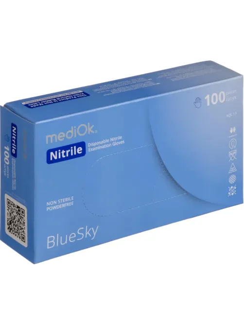 Перчатки mediOk нитрил.,голубой Blue Sky 4г., (L) 50пар/уп