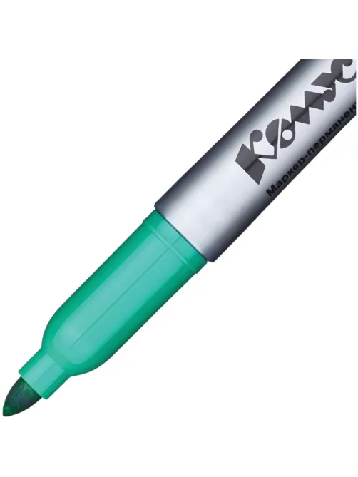 Маркер перманентный КОМУС PY2304 зеленый 1-4мм круглый наконечник