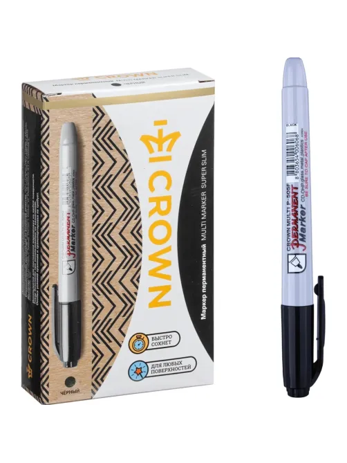 Маркер перманентный Crown Multi Marker 1 мм черный