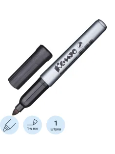 Маркер перманентный КОМУС PY2304 черный 1-4мм круглый наконечник