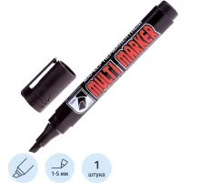 Маркер перманентный Crown Multi Marker 5 мм скошенный черный