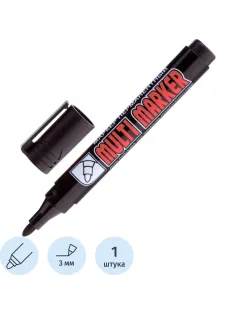 Маркер перманентный Crown "Multi Marker"  черный, пулевидный, 3мм