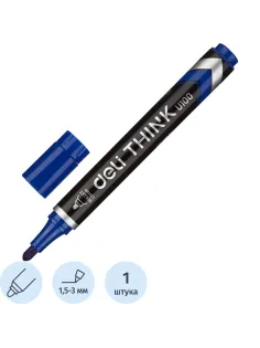 Маркер перманентный Think, круглый наконечник, толщина линии 1,5 мм, синий