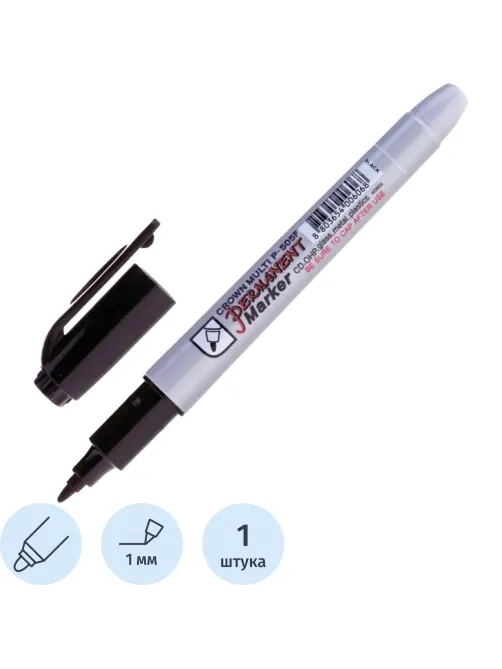Маркер перманентный Crown Multi Marker 1 мм черный