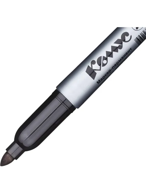 Маркер перманентный КОМУС PY2304 черный 1-4мм круглый наконечник