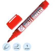 Маркер перманентный Crown Multi Marker 3-5 мм красный