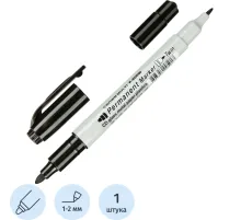 Маркер перманентный двухсторонний Crown Multi Marker Twin черный, 2мм/1мм