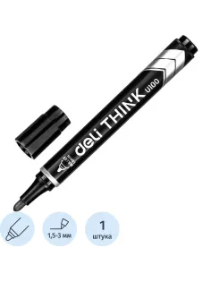 Маркер перманентный Think, круглый наконечник, тол лин 1,5 мм, черный
