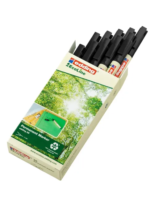 Маркер перманентный EDDING 25/1 EcoLine черный, 1 мм